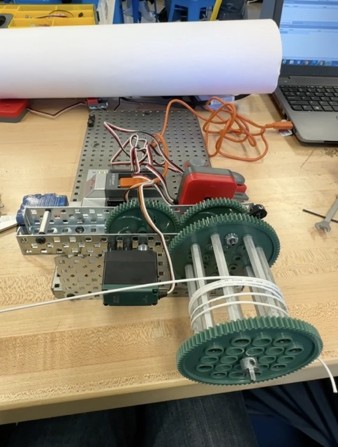 Cable winding machine in enclosure