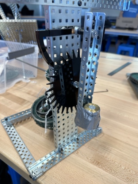 Escapement prototype resting on the test stand