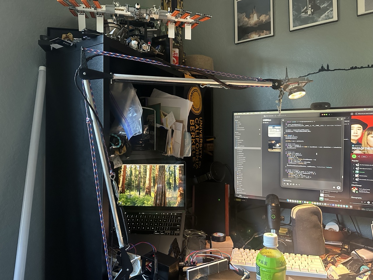 Warm light spilling across a desk