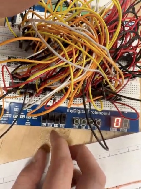Seven-segment displays showing a programmed birth date