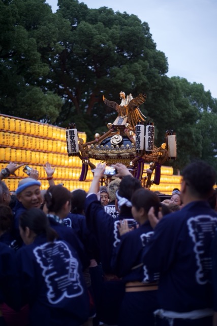 Japan street scene at dusk